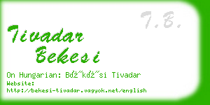 tivadar bekesi business card